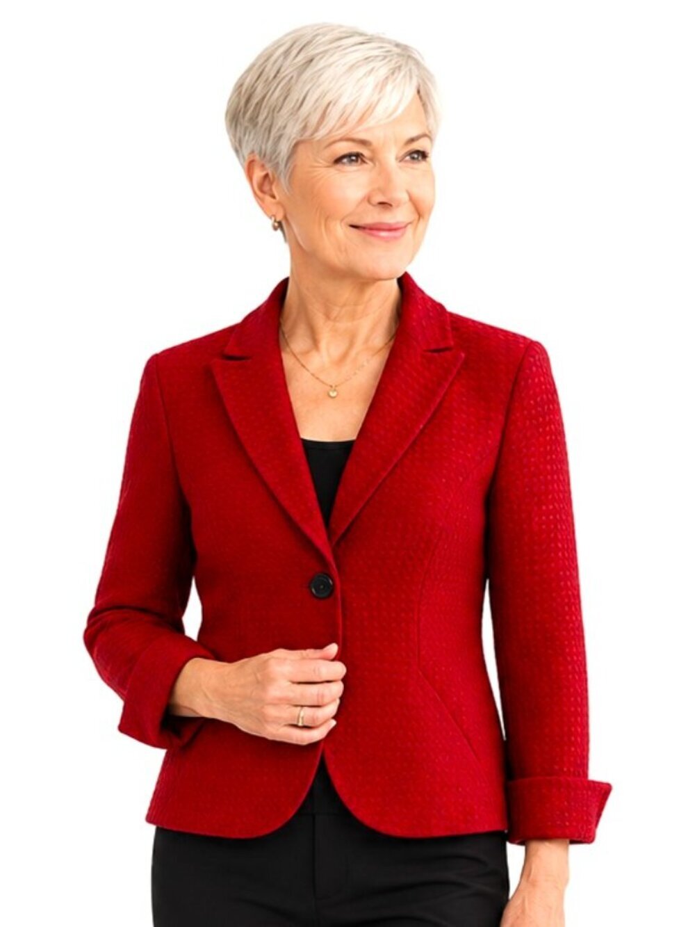 Jones New York Petite Textured Red Blazer